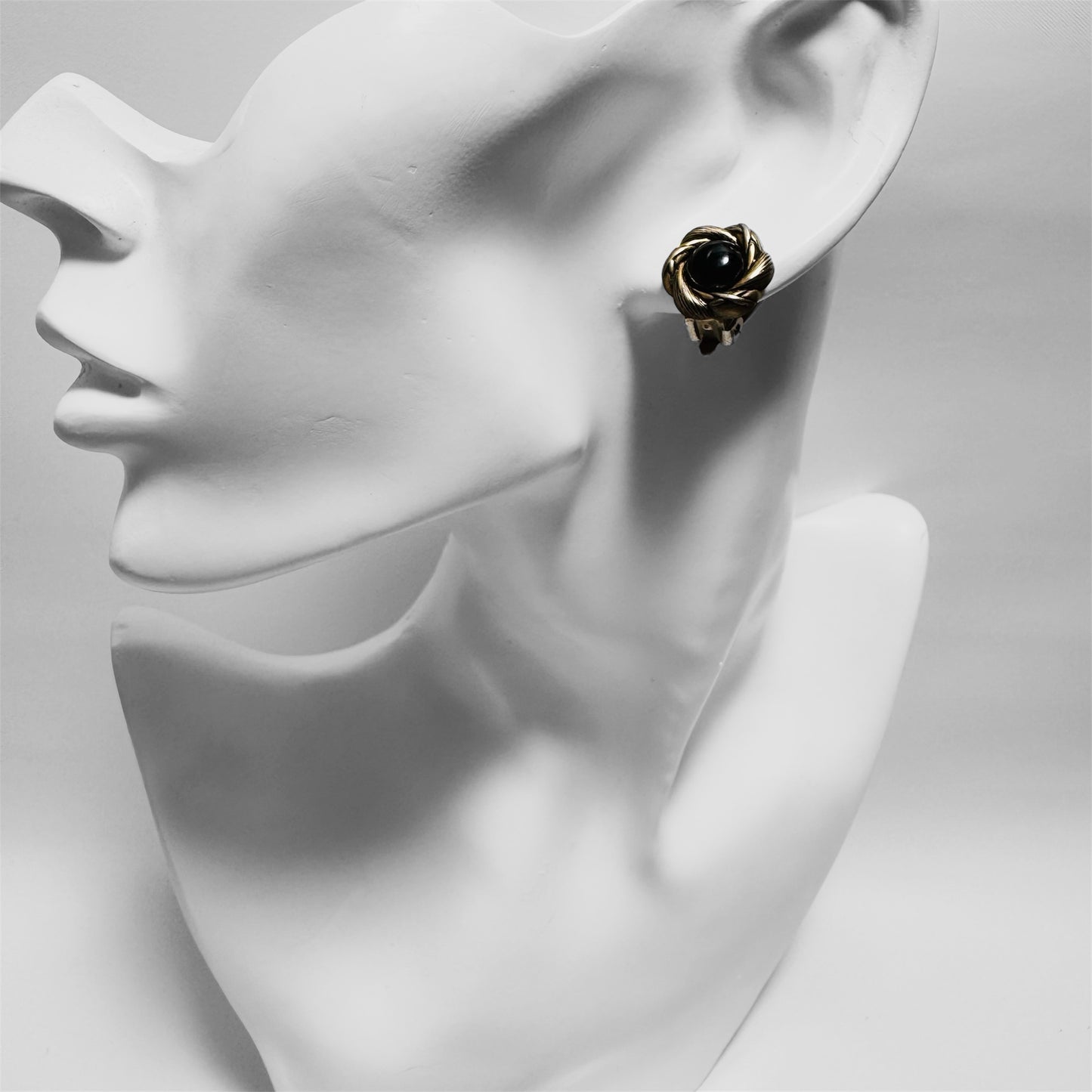 Vintage Clip On Earrings with Twisted Edge