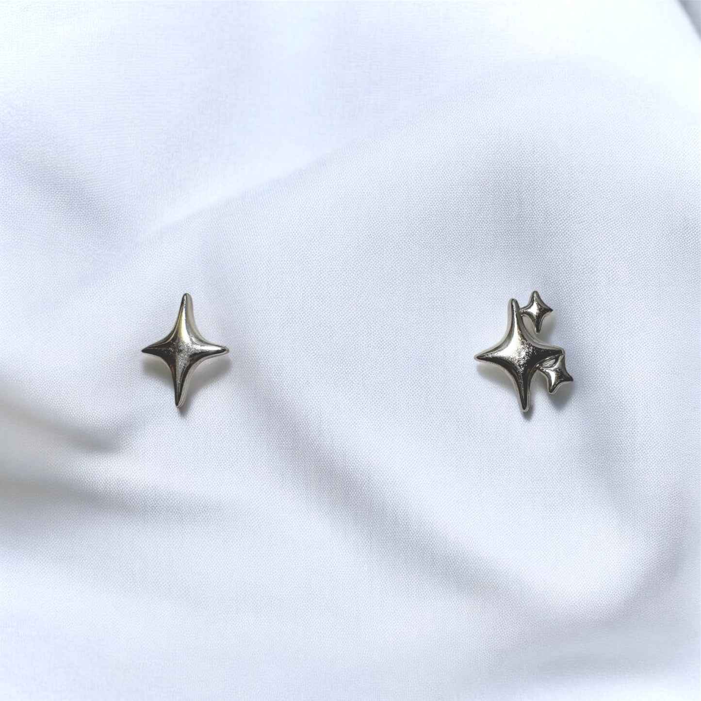 Asymmetrical Sparkles S925 Stering Silver Earrings