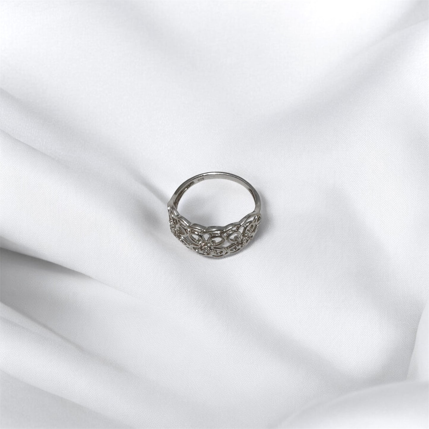 Tri Floral Filigree S925 Sterling Silver Ring