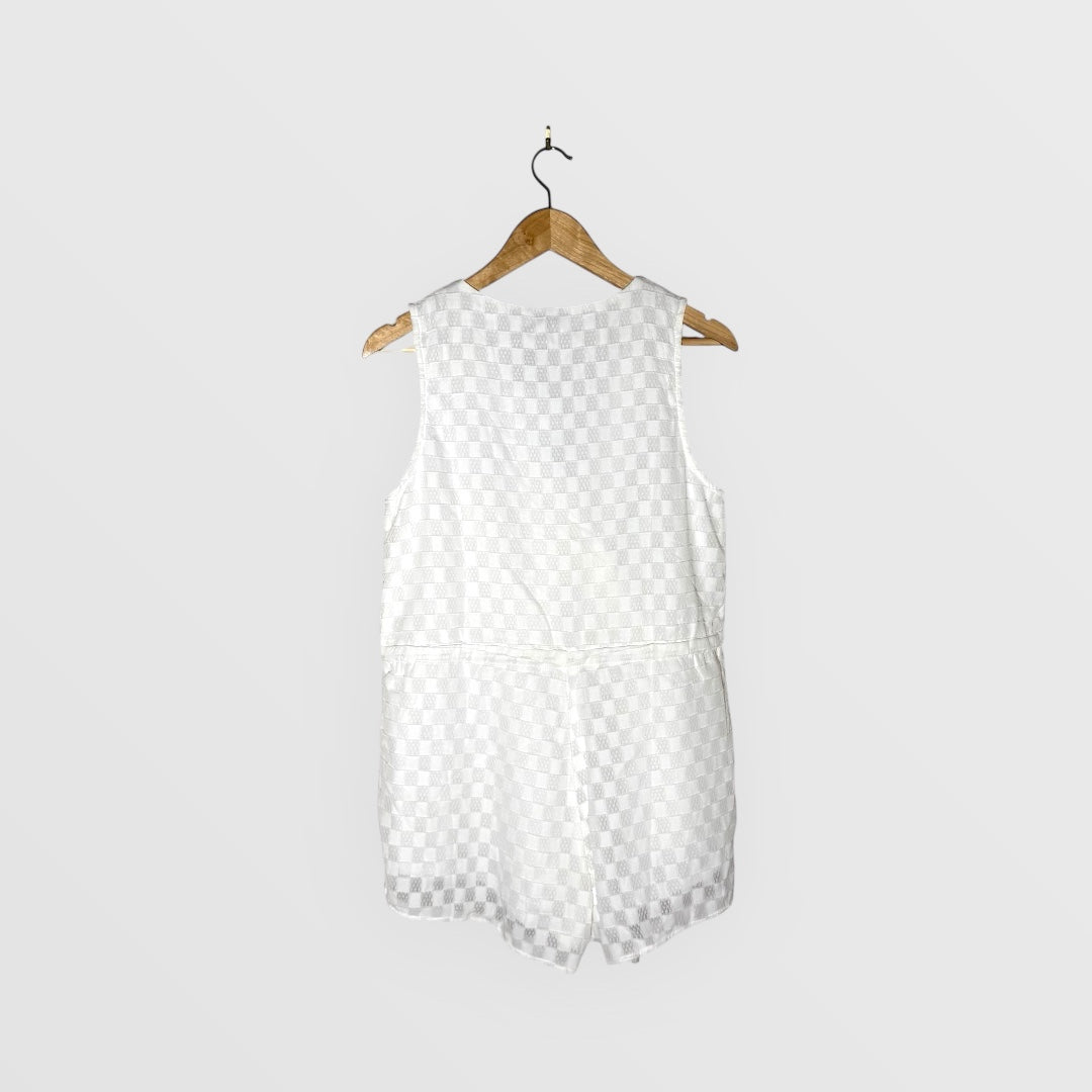 Toby Heart Ginger White Checkered Playsuit