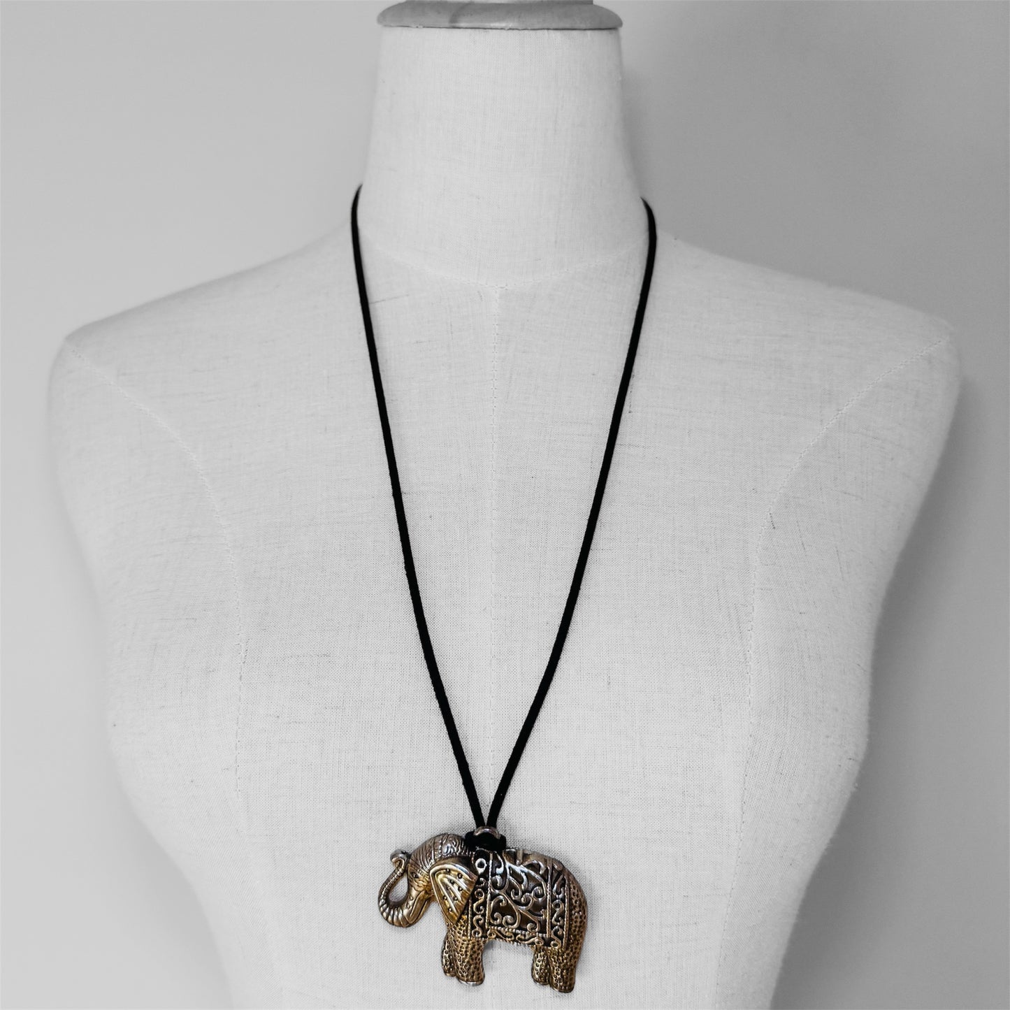 Bohemian Filigree Elephant Necklace