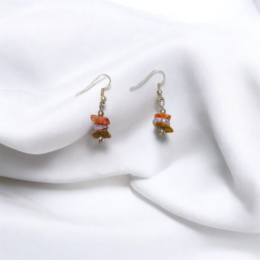 Natural gemstone chips earrings