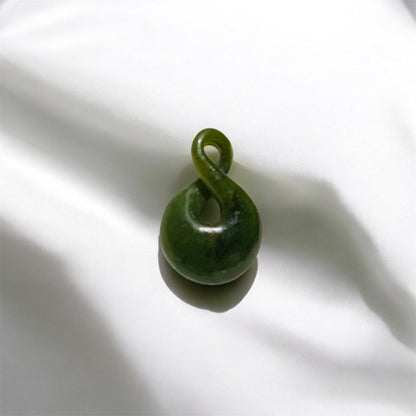 New Zealand Greenstone Single Twist Pendant