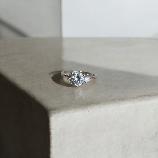 Stunning Cubic Zirconia Round Cut Ring