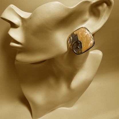 Avon Gold Tone Bangle and Clip On Earrings Set