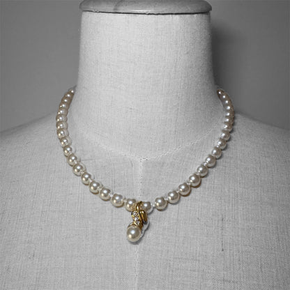 Faux Pearl Earrings and Necklace Set