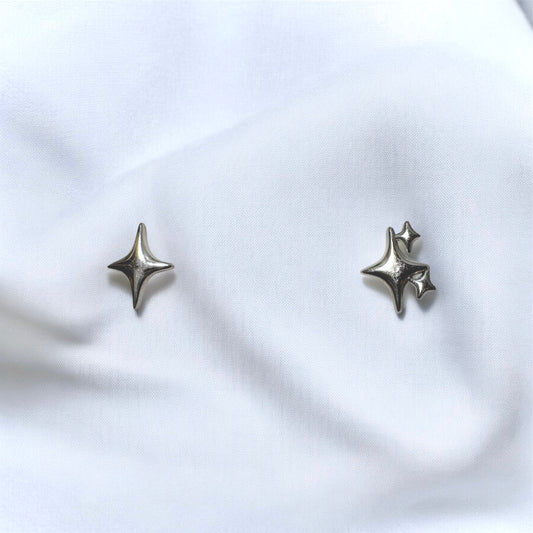 Asymmetrical Sparkles S925 Stering Silver Earrings