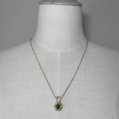Inifinity Shaped 1ct Raw Emerald Necklace