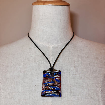 Rectangle Abstract Glass Necklace