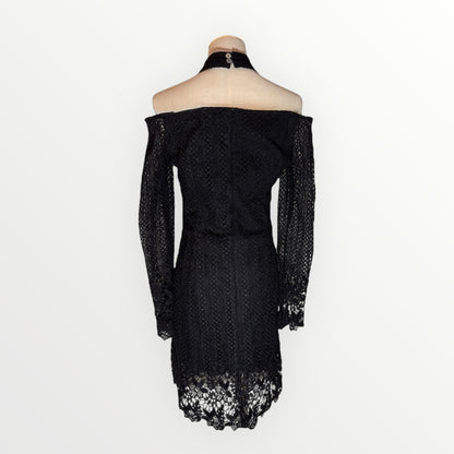 Morrisday Spellbound Open Shoulder Lace Dress Black