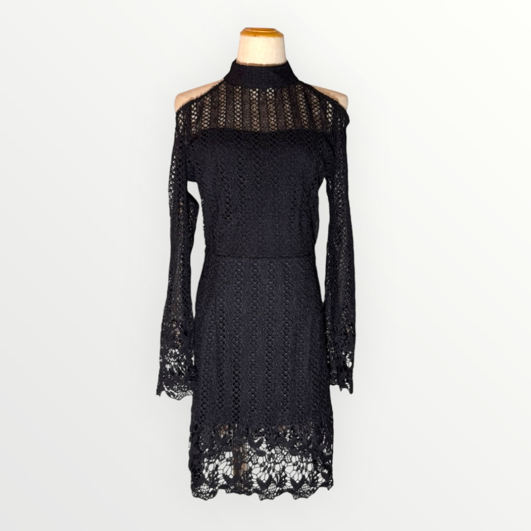 Morrisday Spellbound Open Shoulder Lace Dress Black