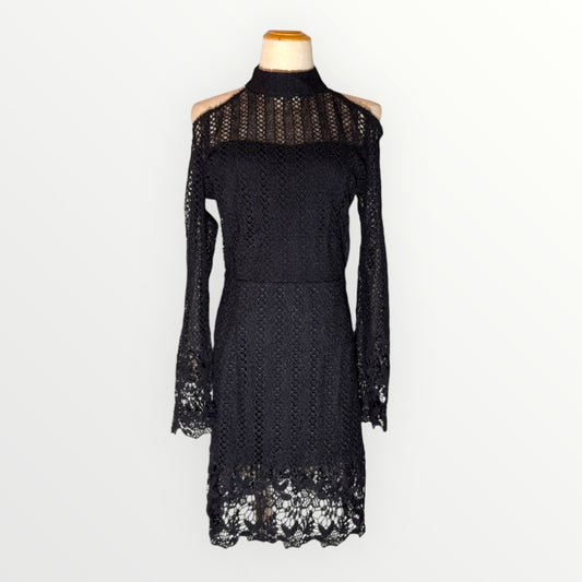 Morrisday Spellbound Open Shoulder Lace Dress Black