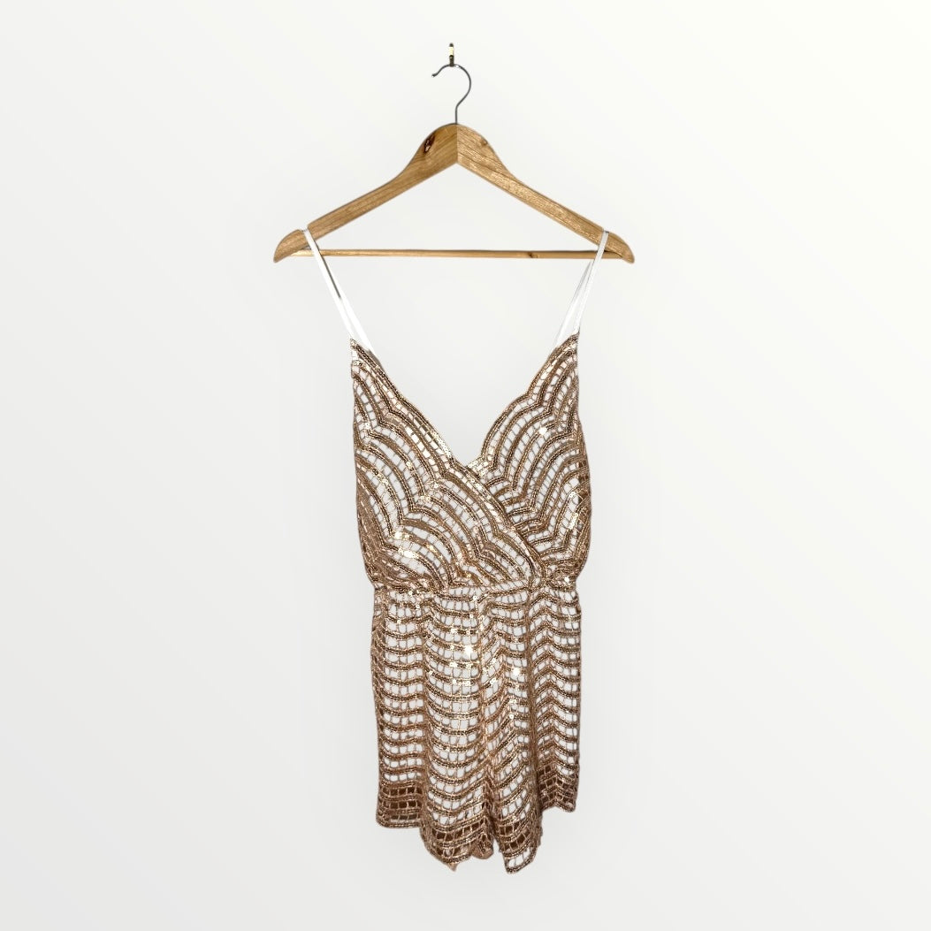 AB V-neck Sequin Playsuit