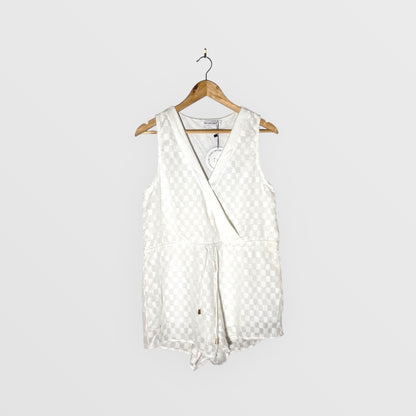 Toby Heart Ginger White Checkered Playsuit
