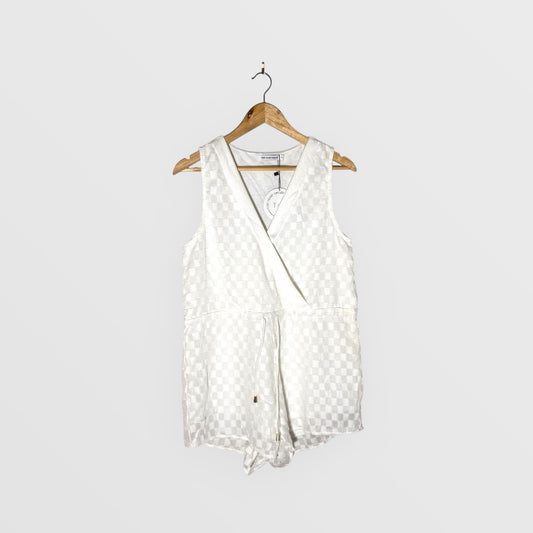 Toby Heart Ginger White Checkered Playsuit