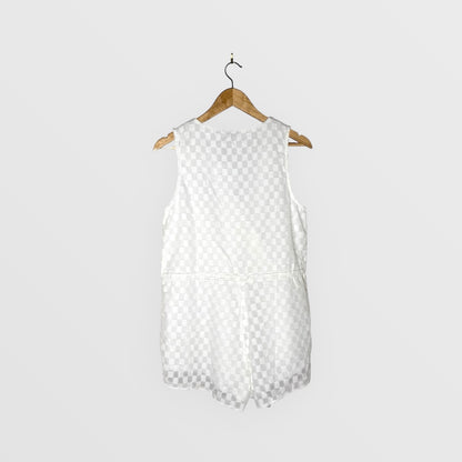Toby Heart Ginger White Checkered Playsuit